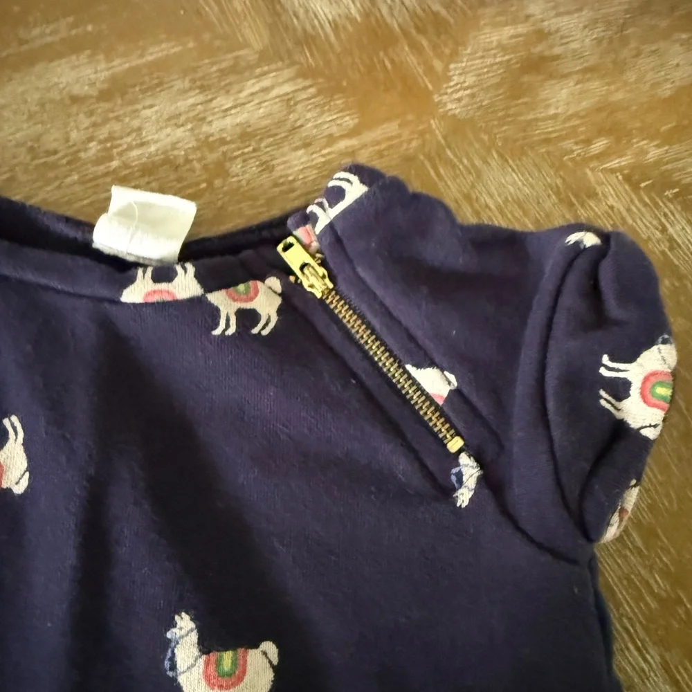 BABY GAP Navy Blue LLAMA Print Dress 12-18 mths - Picture 3 of 4
